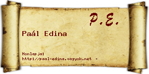 Paál Edina névjegykártya